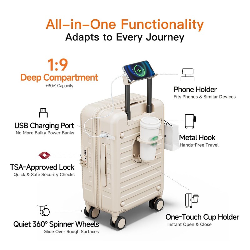 Expandable Lightweight PC Hard Shell Suitcase, 24-inch Luggage with TSA Lock,... gallery