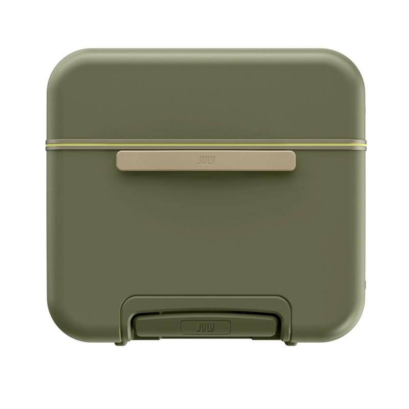 July Checked Trunk Luggage Matte Moss Green New, NIB $555 gallery