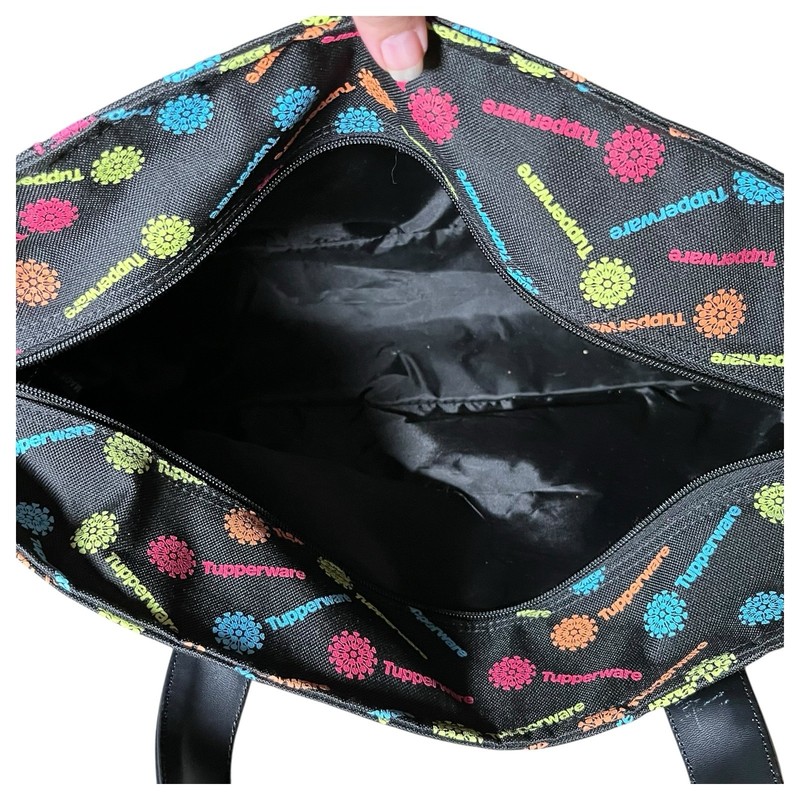 Tupperware Black & Colorful Logos Duffel Travel Bag Tote gallery