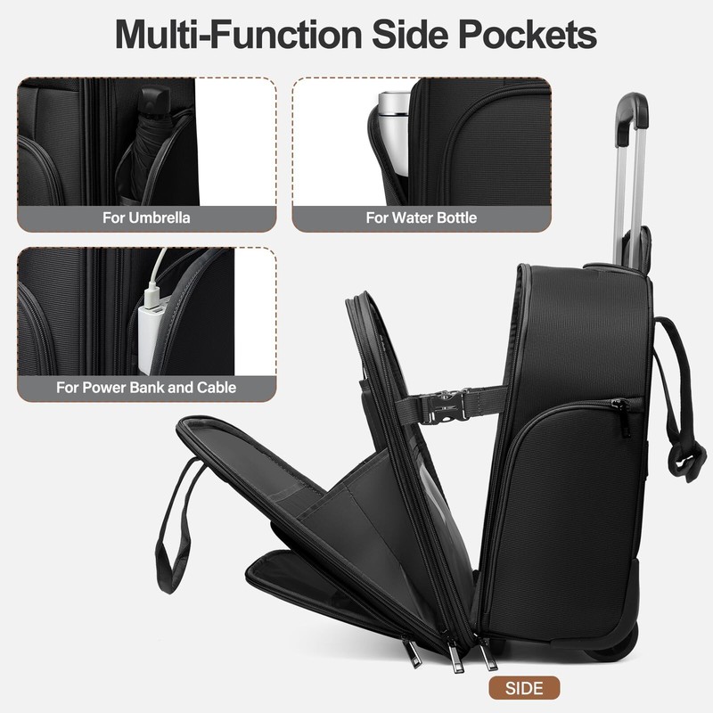 Multi-functional 16-Inch Underseat Carry on Luggage With Wheels Softside Ligh... gallery