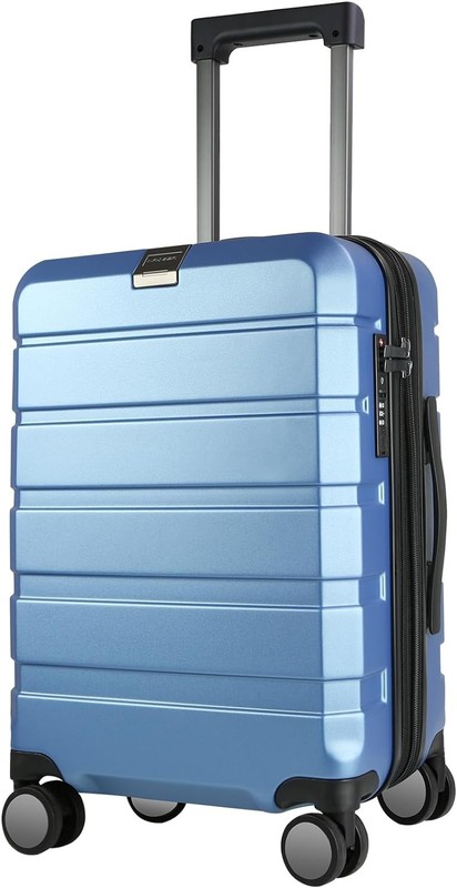 KROSER Hardside Expandable Carry On Luggage 20 Inch Light Blue