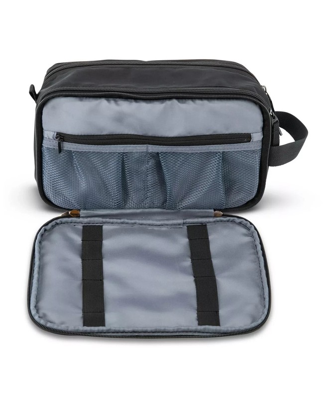 NEW Samsonite Companion Top Zip Deluxe Travel Kit Bag – Black (10″ x 4″ x 7″)