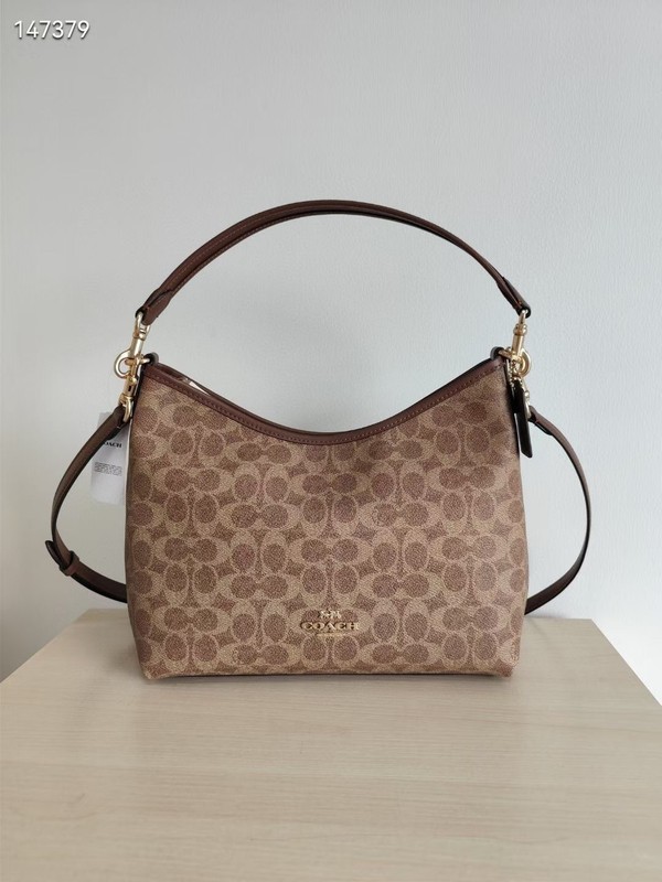 COACH CV975 Laurel Shoulder Bag In Signature Leather Tan/Brown outlet New
