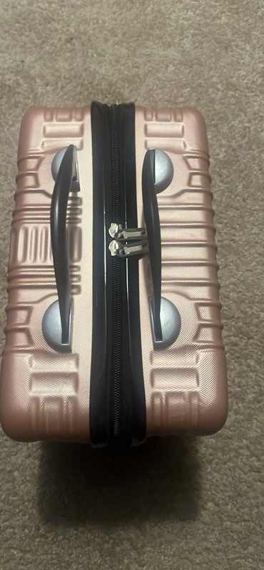 Hardcase Accessory Bag Rose Gold Solid Plastic Travel Case with Handle