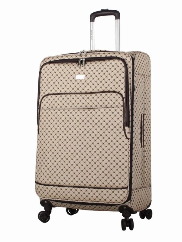 Steve Madden 28 Inch Expandable Softside Suitcase with Rolling Spinner Wheels