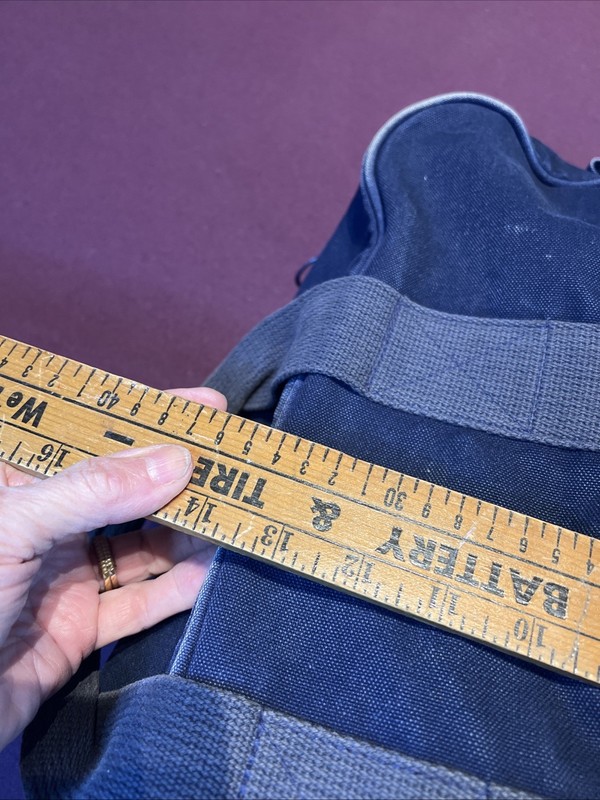 Lands End Square Rigger Double Compartments Bag Canvas Blue Made In USA VTG. gallery