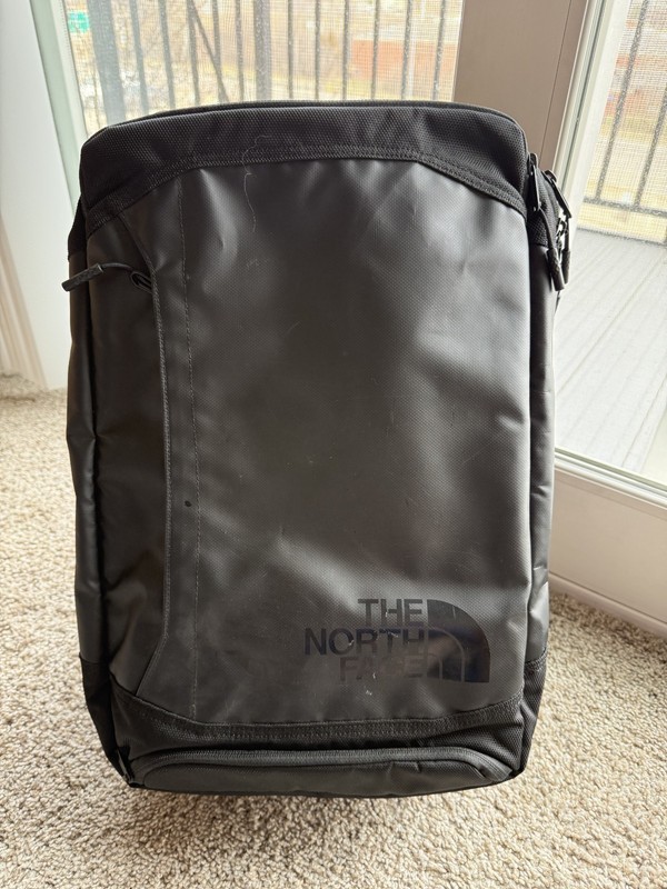 The North Face Refractor Black Heavy Duty Travel Carry On Duffel Backpack Bag