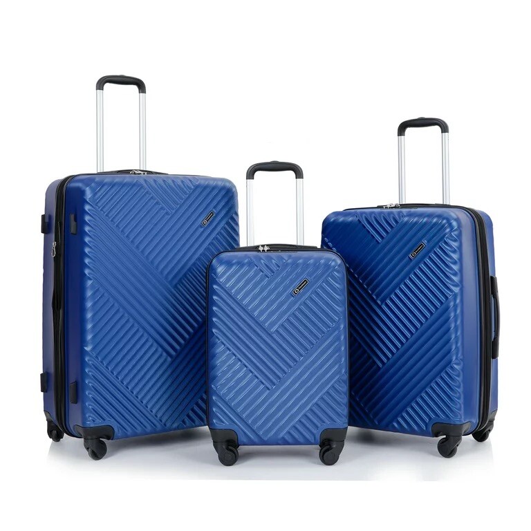 Travelhouse 3 Piece Hardside Luggage Set Hardshell Expandable Lightweight Suitca
