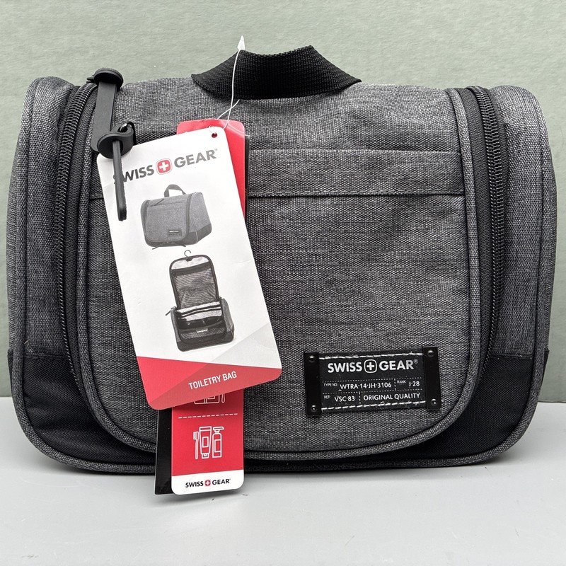 SWISS GEAR Rectangular Toiletry Bag – Gray & Black New