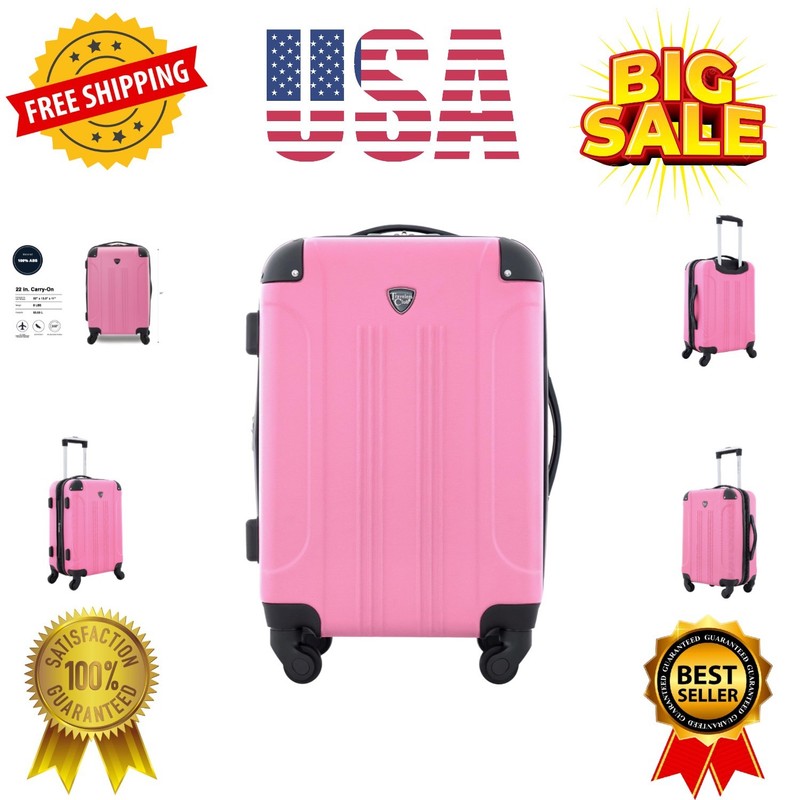 Chicago Hardside Expandable Spinner Luggages, Hot Pink, 20″ Carry-On, HS-2072…