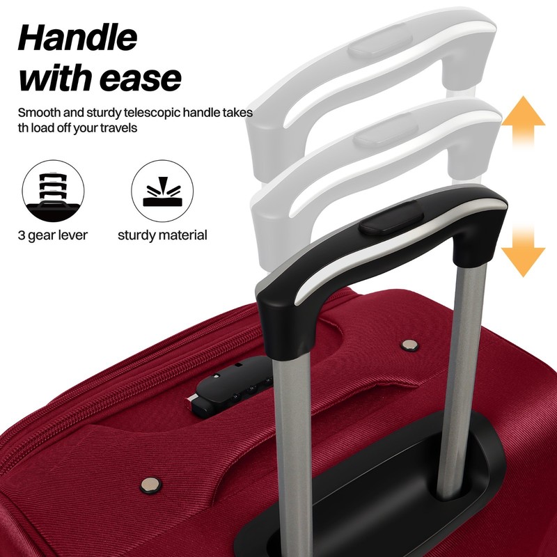 Lightweight Expandable Softside Suitcase SoftShell Multiple Pockets Luggage gallery