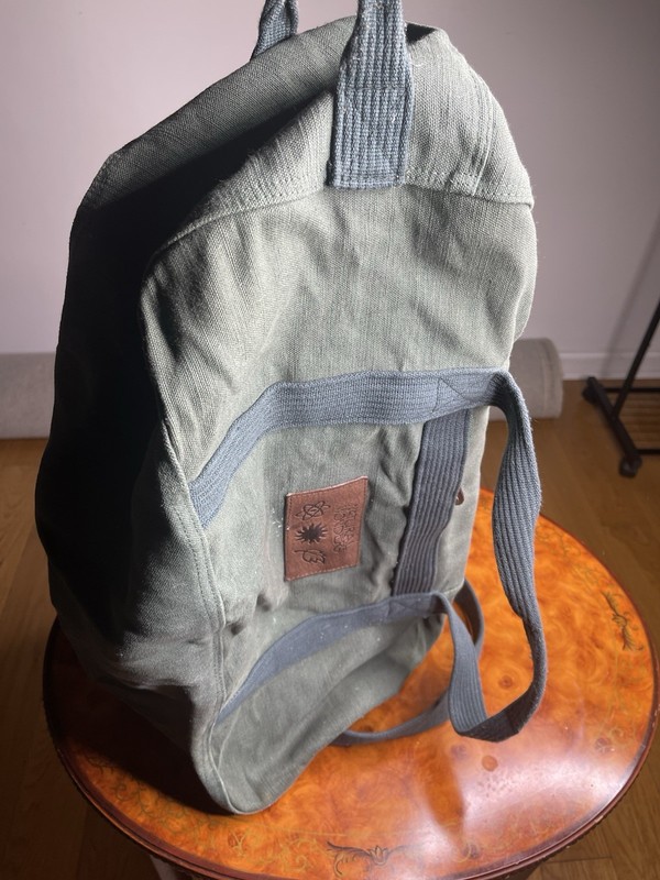 Green Solid Canvas Duffle Bag Adjustable Shoulder Strap Zipper Soft Case gallery
