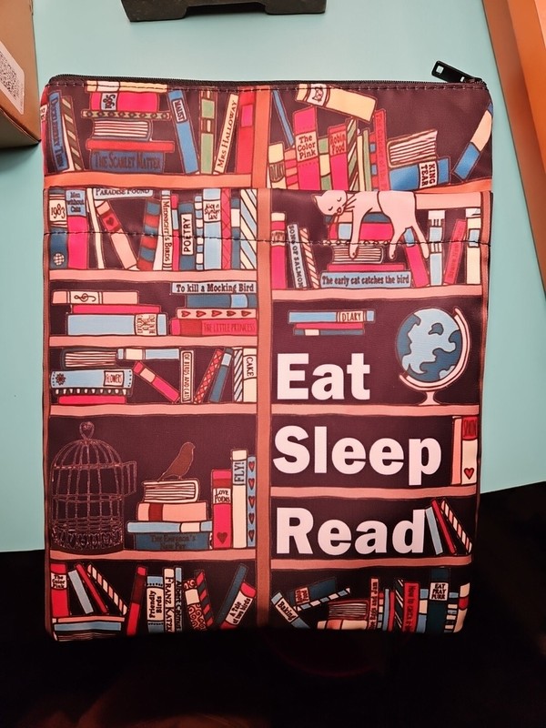 Eat Sleep Read Cat Themed Book Protector Carrier Bag New