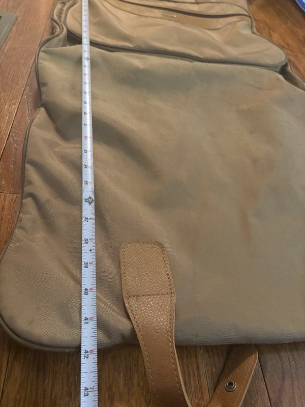 Samsonite Garment Bag Tan Zip Hanging Luggage Insert Travel (ink/name On Front) gallery
