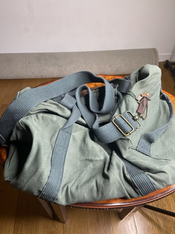 Green Solid Canvas Duffle Bag Adjustable Shoulder Strap Zipper Soft Case gallery