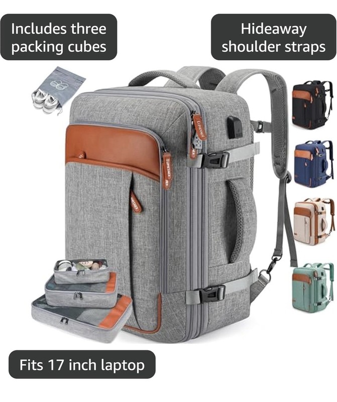 Lumesner Carry on Backpack, Extra Large 40L Flight Approved Travel Backpack gallery