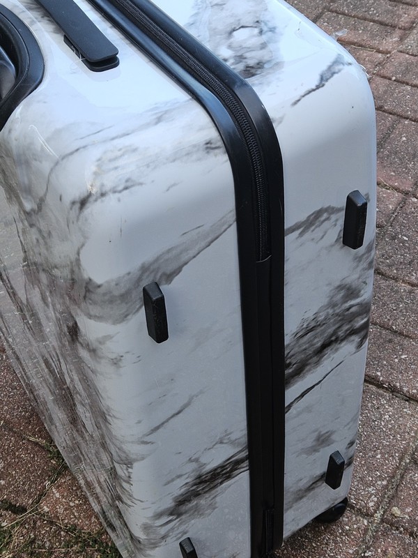 Victoria's Secret Pink Hard Case Gray Marble Spinner Luggage Suitcase gallery