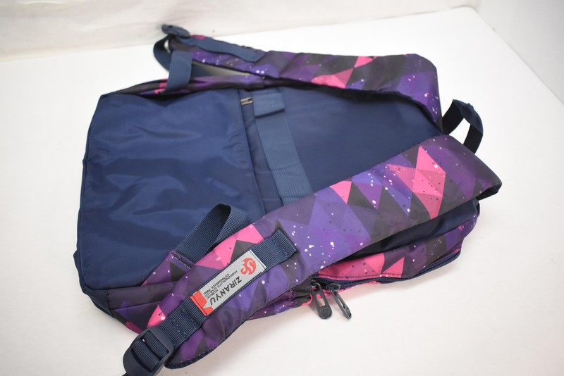 ZIRANYU Purple Geometric Girls Backpack Laptop Compartment School Bag Daypack gallery