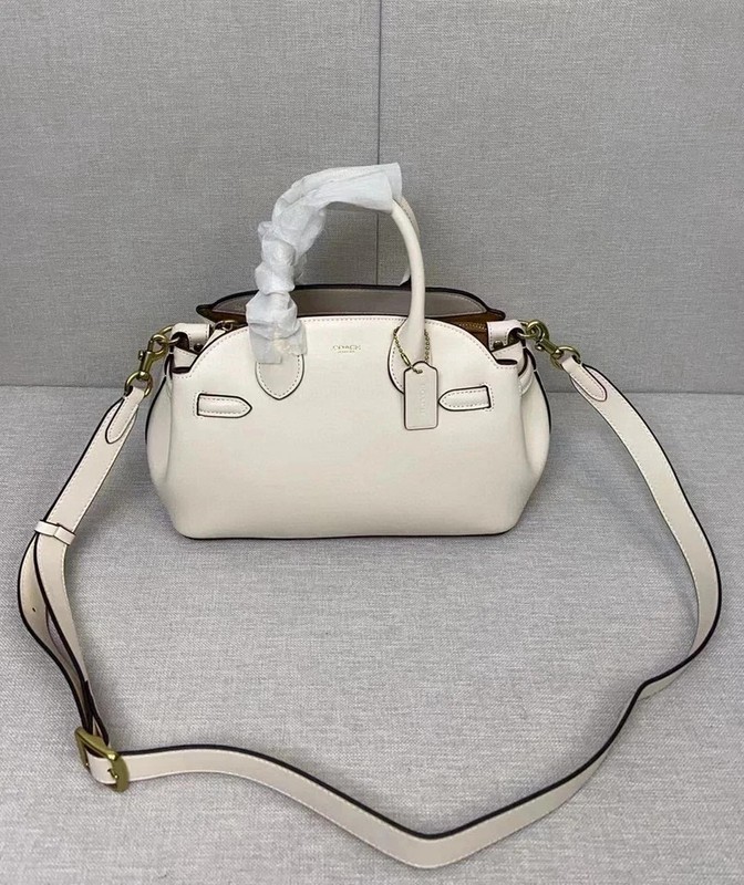 New COACH CU066 Empire Carryall Bag 26 White Leather Outlet from Japan gallery