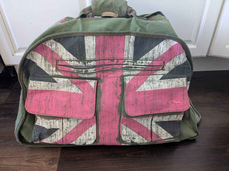 Vintage PINK Victoria’s Secret LOVE duffel / rolling luggage