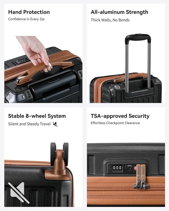 Luggex Expandable Carry-On | Durability, PC Hard Shell & 360 Spinner Wheels 20in gallery