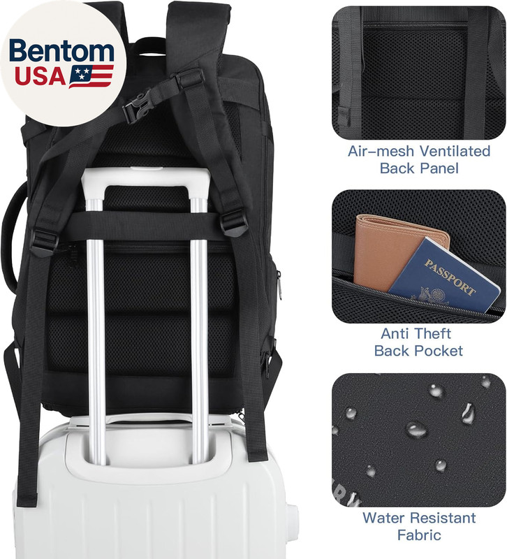 Carry on Backpack, 50L Travel Backpack, Luggage Backpack TSA Flight Approved Lap gallery