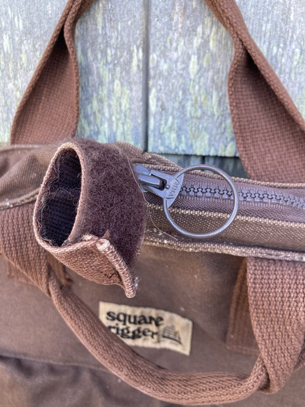 Vintage Lands End Square Rigger Garment Carrier Zip Up Bag Brown Heavy Canvas gallery