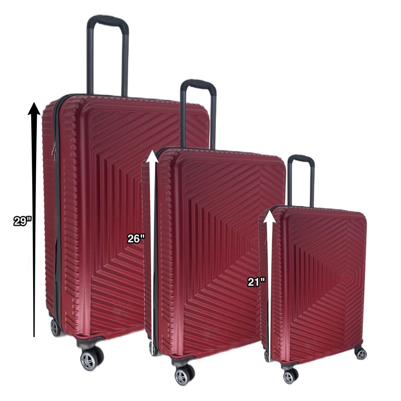 Luggage Set 3 Piece Suitcase Double Spinner Wheels HardSide