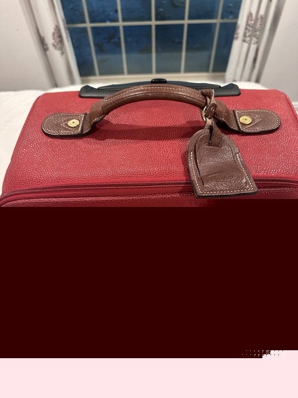 Vintage BRICS Rolling Carry On Luggage Red Pebbled Texture - Needs New Wheel gallery