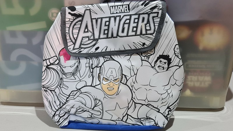 Marvel Avengers Color It Backpack create with markers stickers RARE loose no box