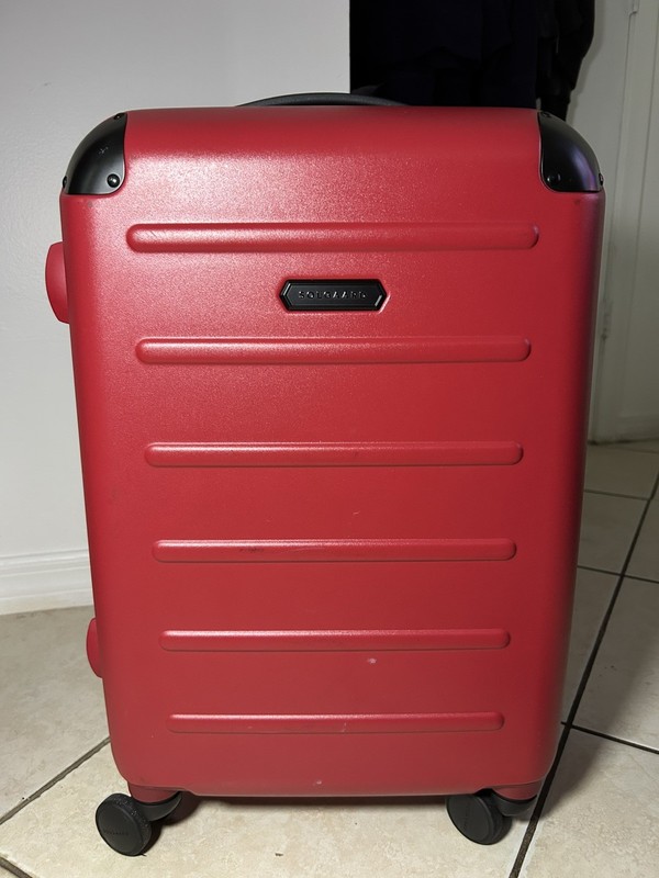 Solgaard Carry-On 22” Medium Red Hardshell Spinner Suitcase NO Closet Insert