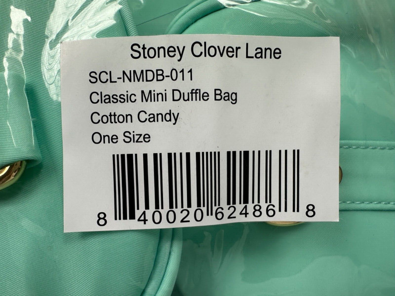 $198 NEW STONEY CLOVER MINI DUFFLE BAG Cotton Candy Mint Green Turquoise gallery