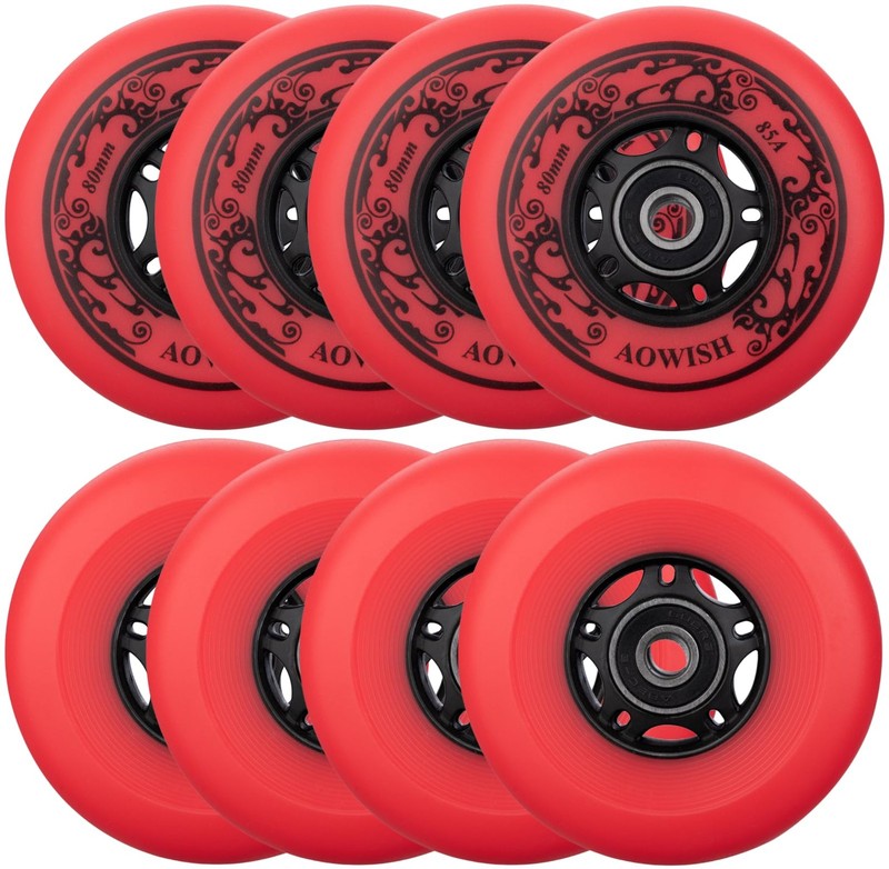 8Pack Inline Skate Replacement Wheels 85A Outdoor Asphalt Formula Roller Blad…