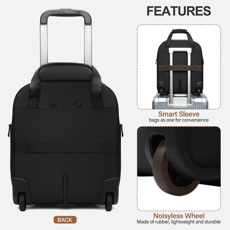 Multi-functional 16-Inch Underseat Carry on Luggage With Wheels Softside Ligh... gallery