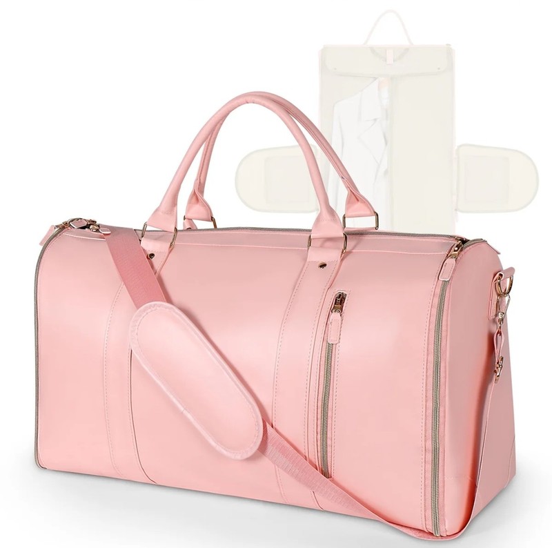 Pink Garment Bag And Duffle Bag 2 In 1 Carry On Bag