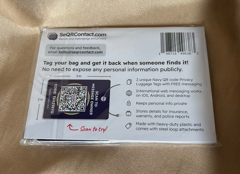 2 pack : QR Code PRIVACY LUGGAGE-Backpack-Stroller-Tool Box Smart TAGS gallery