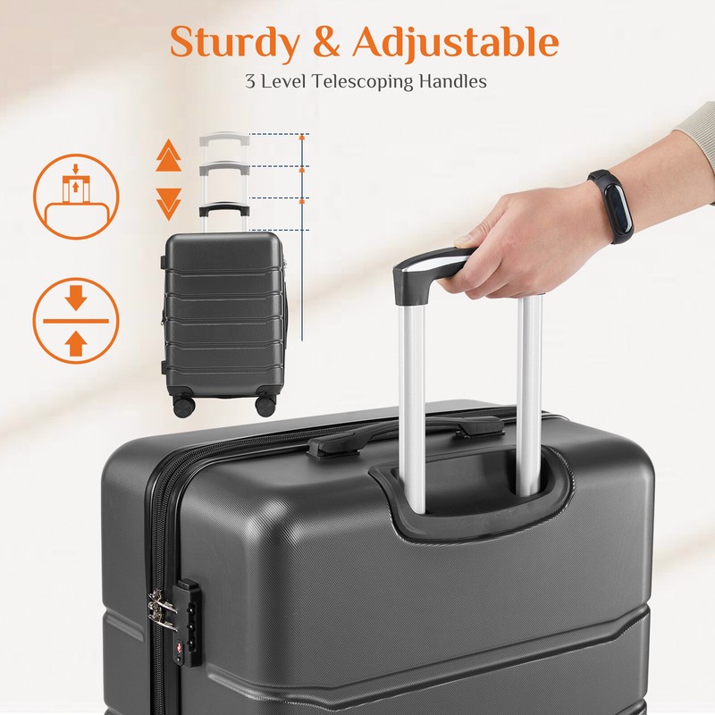 Hardside Luggage Set (20/24/28-Inch)TSA Lock Suitcase with Double Spinner Wheels gallery