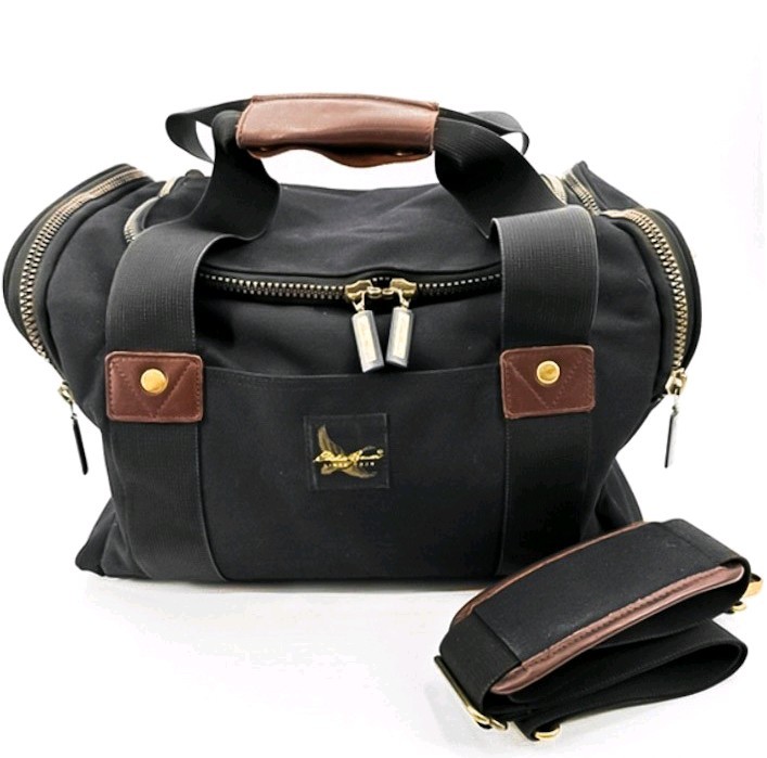 Eddie Bauer RipStop Bygone Duffel Bag Vintage Travel Carry-on W/ Leather Accent gallery