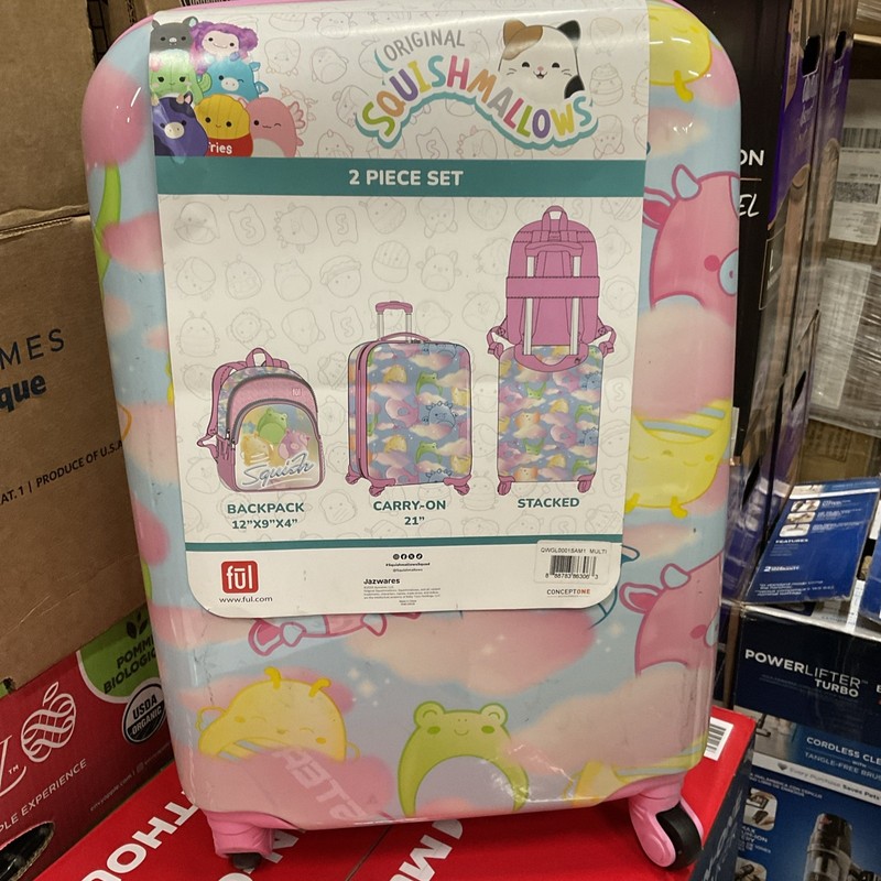 ⚡️Squishmallows 2Pc Kids luggage Set with Backpack, Carry On