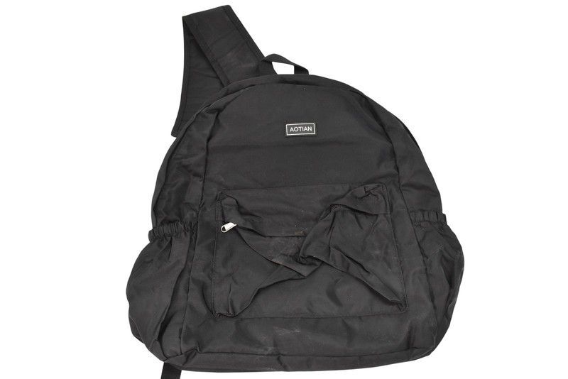 AOTIAN Black One Size Backpack Water Bottle Pocket Mens Polyester Straps