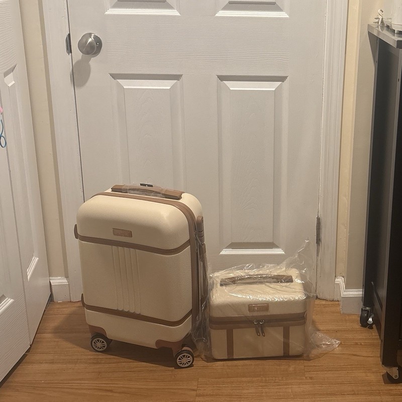 PRESTIGE Beige/Brown Spinner Luggage Set, Solid, Unisex Adult gallery