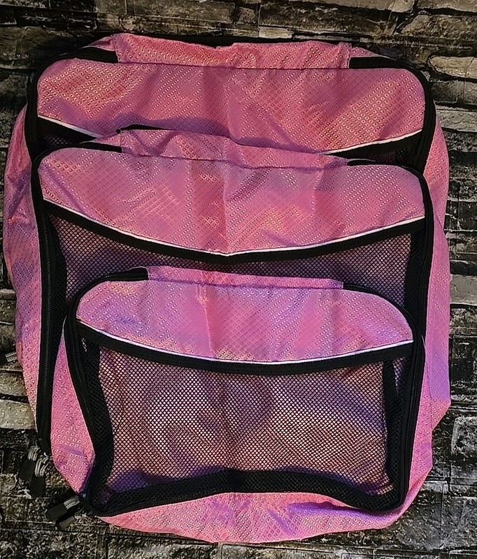 Bago Packing Cubes 3 pcs Set PINK Travel Organizer Zip Bags Luggage Suitcase