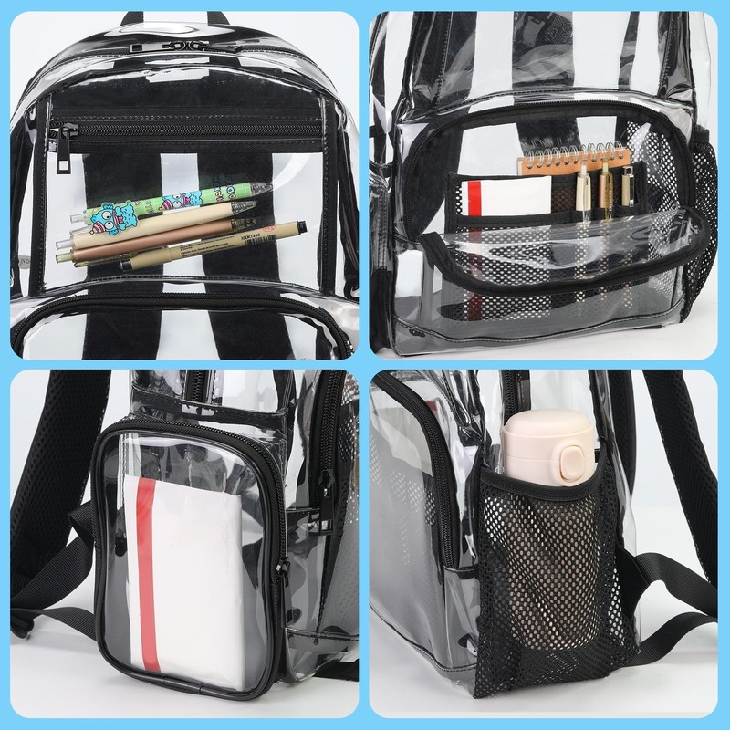 18Inches XLarge Clear Backpack - Transparent Bookbag for School Stadium TSA A... gallery