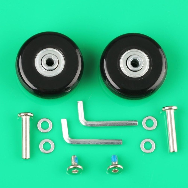 Comprehensive Suitcase Wheel Replacement Set - 2 Wheels, Axles & Tools Included gallery