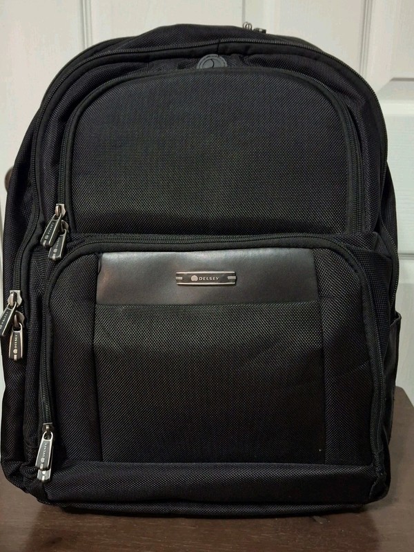Delsey Large Computer Laptop Backpack for Travel Work Office or School – Black