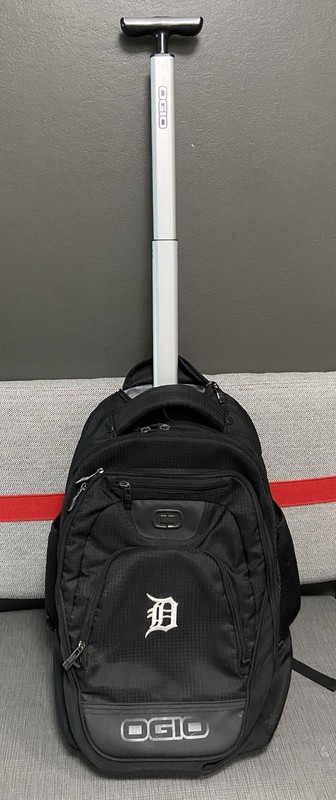 OGIO Wheeled Backpack With/Detroit Tigers Logo. Approx 14” W X 22” H
