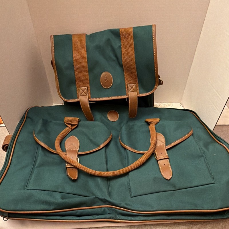 Brand New Polo Ralph Lauren Large Canvas Travel Bag Carry On Green/Brown Solid