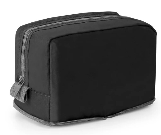 iFLY Zip Packable Toiletry Bag Makeup Accessory Travel Black Gray Unisex