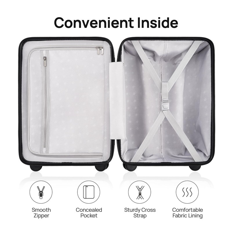Medium Checked Luggage 26 Inch, Checking In Luggage with Smooth Spinner Wheel... gallery
