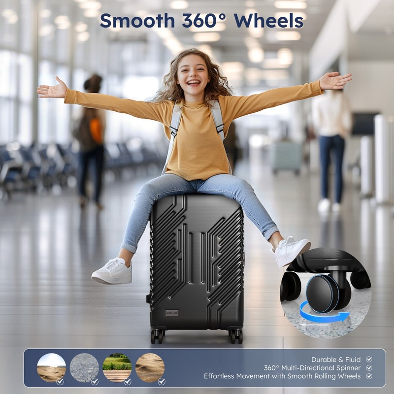 20" Hard Shell Carry On Spinner Suitcase Luggage PC+ABS Suitcase with TSA Lock gallery